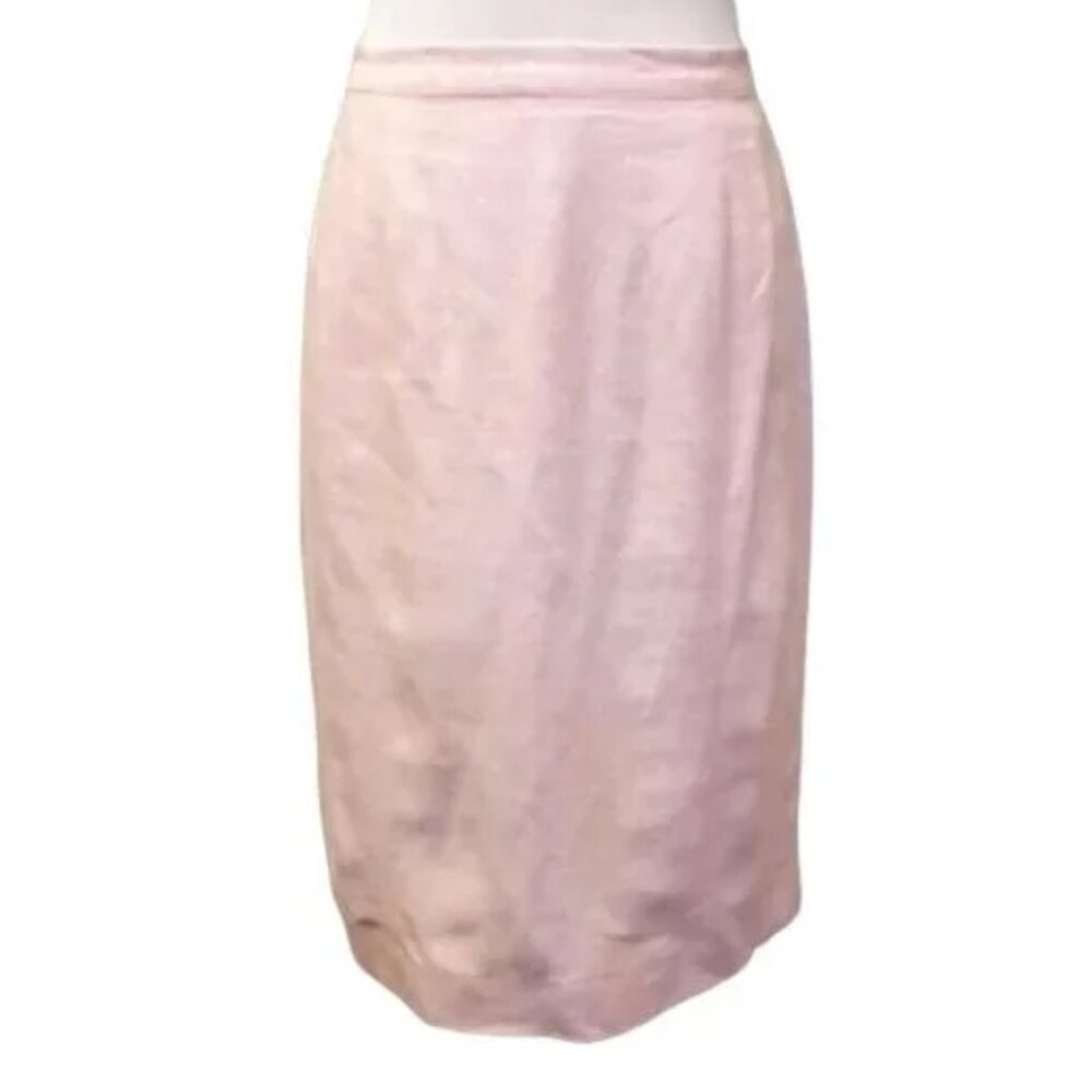 Bloomingdales light pink linen peciel skirt size 6P (25)